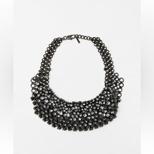 Zara jewel necklace new dark anthracite